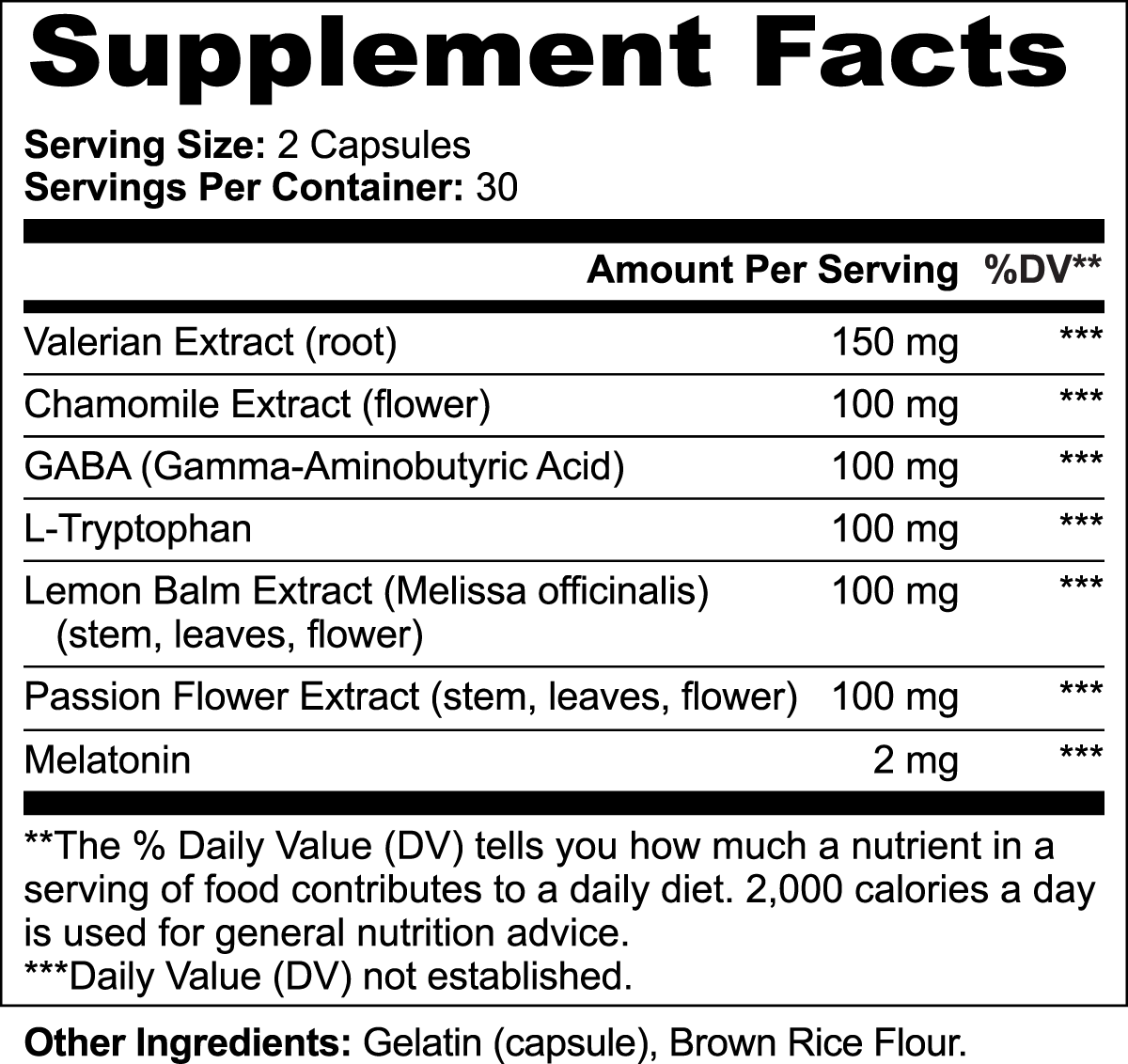 L-Tryptophan, Valerian Root & GABA