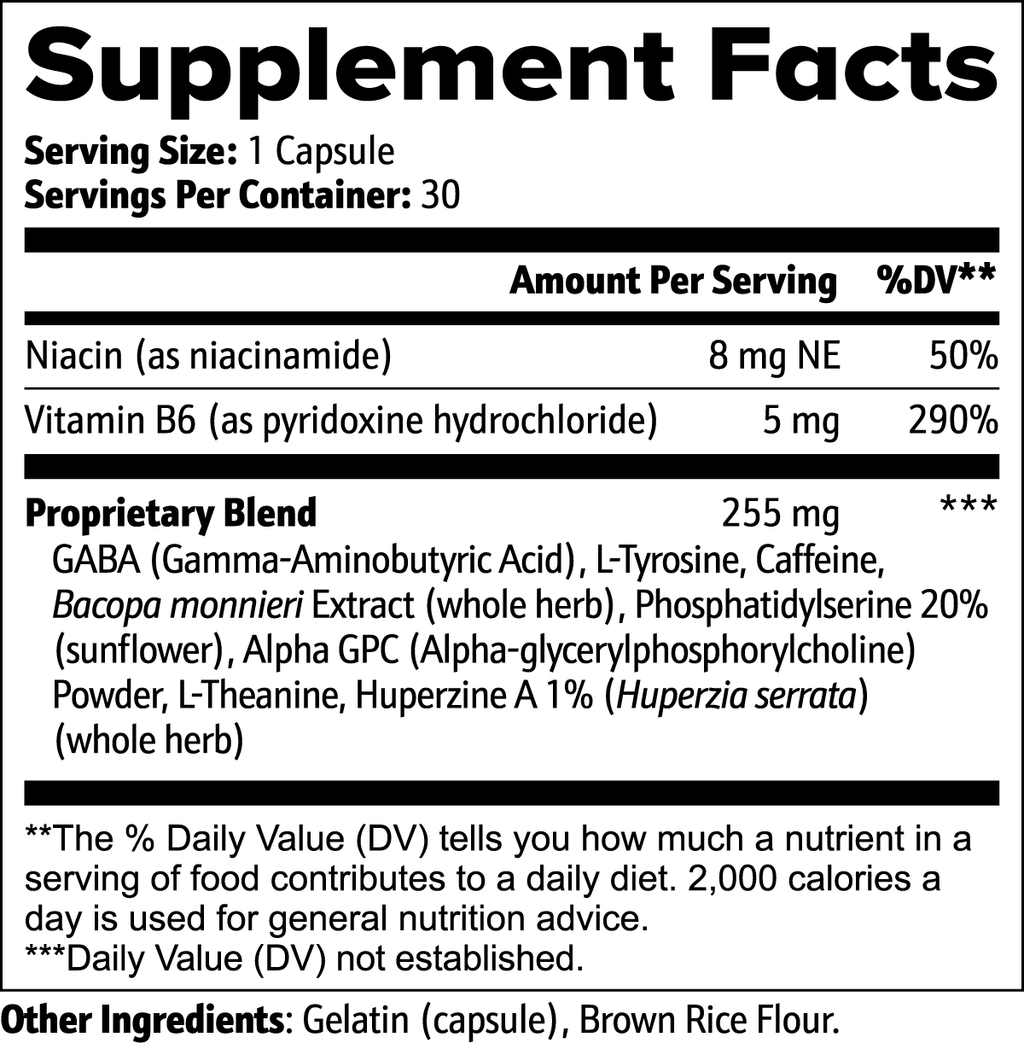 Niacin, Vitamin B6, L-Tyrosine & GABA